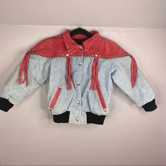 Harley Davidson Motorcycle Jean Suede Leather Kids Bomber Jacket - Picture 2 of 7